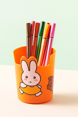 AccuPrints 1 Compartments plastic Pen Stand Holder - Cute and Functional Desk Organizer for Pens and Pencils(Green)