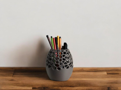 payneer 1 Compartments plastic Desk Pen, Pencil Sleek Hold & Other Stationery Organizer Holder, Use at Office(Grey)