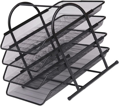 KRUPANIDHI 4 Compartments Iron Chrome(Black)