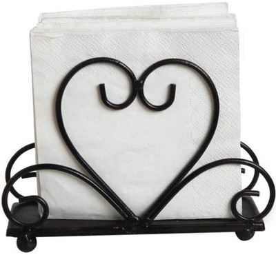 Homely Get Crafty 1 Compartments Iron Napkin Holder(Black)