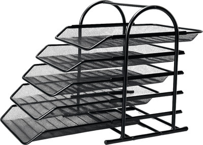 VeleSolv 5 Compartments Metal File Organizer(Black)