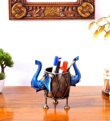 Craft trees 1 Compartments Iron Pen Stand(Blue)