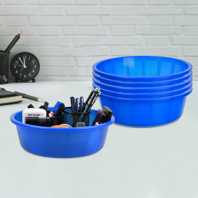 KUBER INDUSTRIES 1 Compartments Plastic Desk Organizer(Blue)