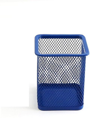 NAYOPI 1 Compartments Metal Net Pen Stand Blue Color with Round Shape Multiuse Stationary Stand Stationery(Blue)
