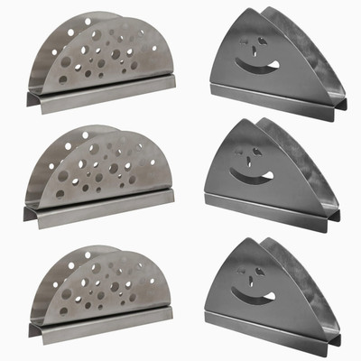 Fably 6 Compartments Stainless Steel 6pc Stainless Steel Holder Napkin Stand Best Product (pack of 6)(Silver)