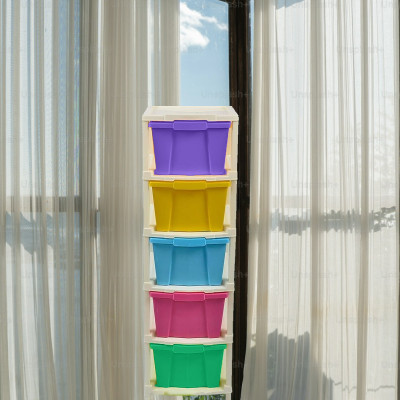 YUBITUBY 5 Compartments Plastic All(Multicolor)