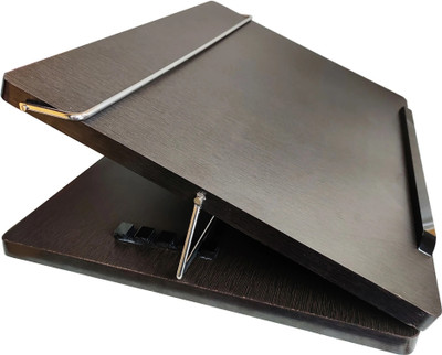 Goodwill Tech 1 Compartments Wooden Height Adjustable Desk Laptop Stand | Writing Pad(Black)