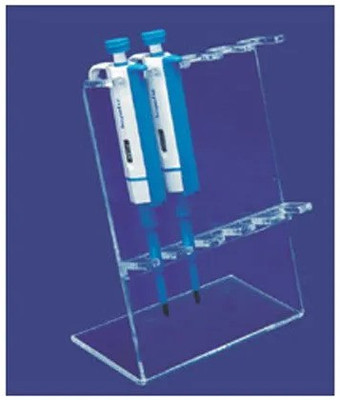 Labzee 5 Compartments Acrylic Sheet Pipette Stand(White)
