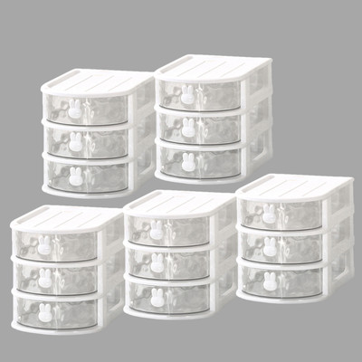 KUBER INDUSTRIES 3 Compartments PP Desk Organizer(White)