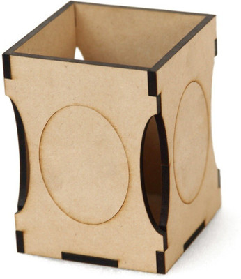 PRIYANSHM IMPEX 1 Compartments wooden penstand(wooden cream)