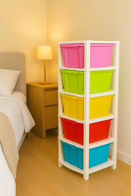 YUBITUBY 5 Compartments Plastic All(Multicolor)