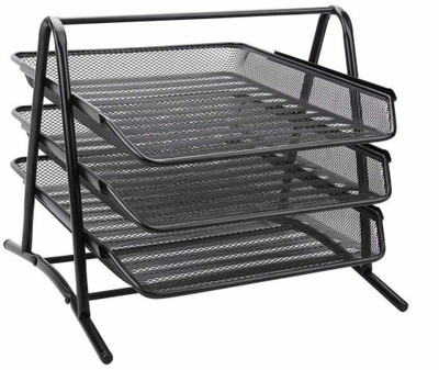 KIZJORYA 19 Compartments Metal file rack(Black)