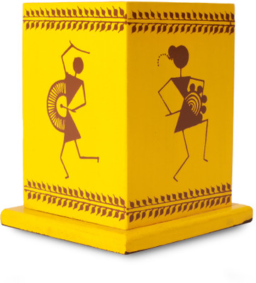 Tzafrir 1 Compartments Wooden Pen Holder(Yellow)