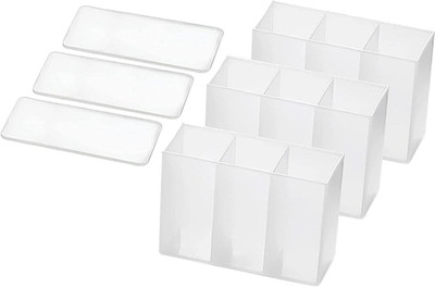 kridix 3 Compartments Bathroom Desk box(Multicolor)