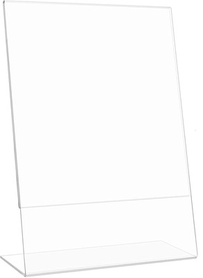 Parikshit Sublimation 1 Compartments Acrylic 8.5X11 A4 sign holder stand table top display menu photo frame document holder(Transparent L Type)