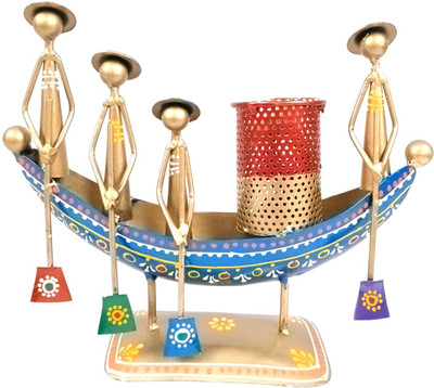 Apkamart 1 Compartments Iron Pen Stand(Multicolor)