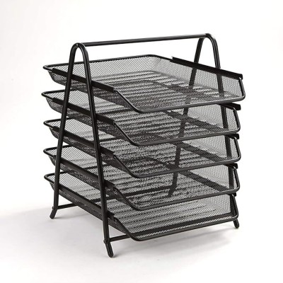 PAVITYAKSH 5 Compartments MATEL MESH FILE HOLDER(Black)