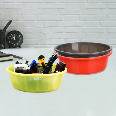 Aaarsh Stores 1 Compartments Plastic Desk Organizer(Red & Gray & Green)