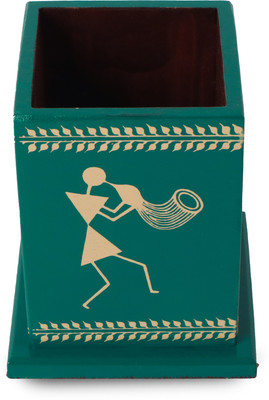 Tzafrir 1 Compartments Wooden Pen Holder(Green)