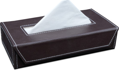 VIBMAX Tissue Holder Box PU Leather For Office Home Car Vehicle Tissue Dispenser(Brown)