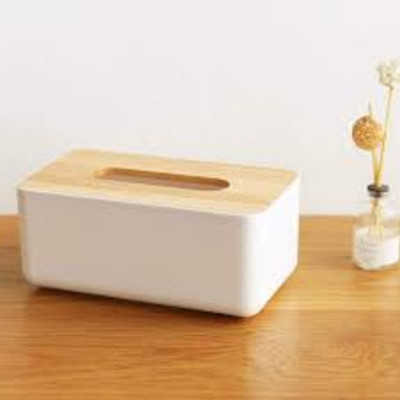 OXMEZA 1 Compartments plastic tissue box(White)
