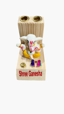 Aaditri crafts 2 Compartments wooden pen stand(Multicolor)