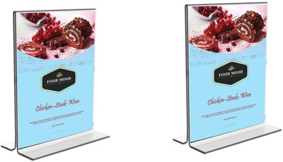 RASPER 1 Compartments A6 Acrylic Display Stand Sign Holder Table Top, Double Side T Shape Clear Acrylic Desktop Display Menu Stand Sign Holders (A6 (6x4 Inches) - Pack Of 2 Pcs)(Clear Transparent) RASPER 1 Compartments A6 Acrylic Display Stand Sign Holder Table Top, Double Side T Shape Clear Acrylic Desktop Display Menu Stand Sign Holders (A6 (6x4 Inches) - Pack Of 2 Pcs)(Clear Transparent)