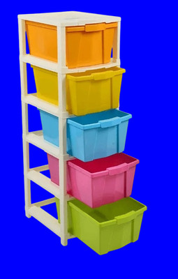 Pinkwhale 5 Compartments Plastic Modular Drawer(Multicolor)