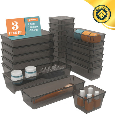 BLADESMITH 3 Compartments PLASTIC Plastic drawer organizer(Black)