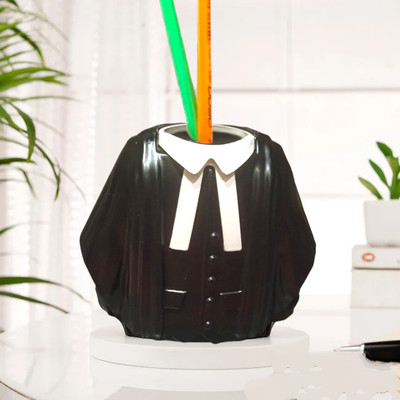 Edisto 1 Compartments Plastic Pen Stand(Black)