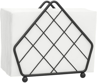 Homely Get Crafty 1 Compartments Iron Napkin Holder(Black)
