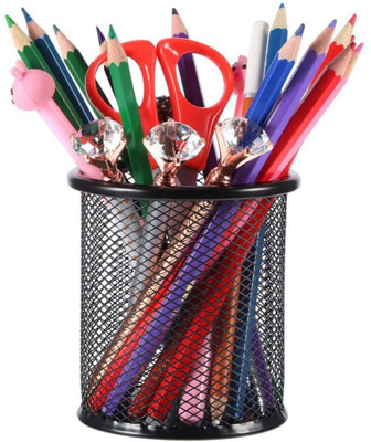 Novelty Store 1 Compartments Metal Pen Stand(Black)