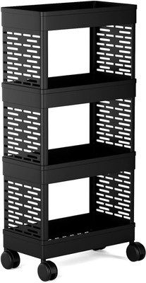 MGKENTERPRISE 4 Compartments plastic Portable Desk organizer(Black)