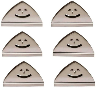 Fably 6 Compartments Steel 6pc Stainless Steel Napkin Holder Smile Holder Best Quality(Silver)
