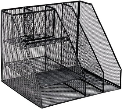 Bellveen 7 Compartments metal 7-Trays Metal Stationary Storage Stand(Black)