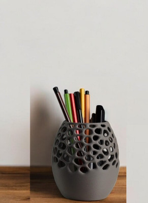 payneer 1 Compartments plastic Desk Pen, Pencil Sleek Hold & Other Stationery Organizer Holder, Use at Office(Grey)