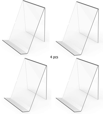 Parikshit Sublimation 1 Compartments Acrylic, Exhibition 4 pc Book Display Stand Clear Acrylic Display Easel Transparent Tablet Holder(Transparent, Clear)