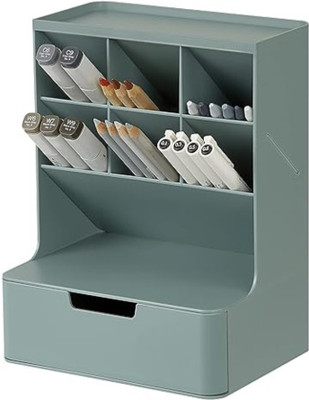 Litem 8 Compartments polypropylene Desk Organizer(Green)