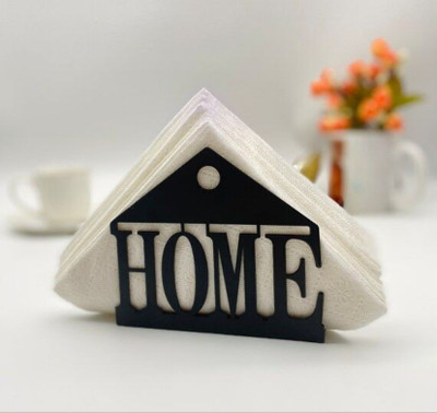ALMADINAART 1 Compartments iron Home Shape Laser Cut Iron Napkin Holder(Black)
