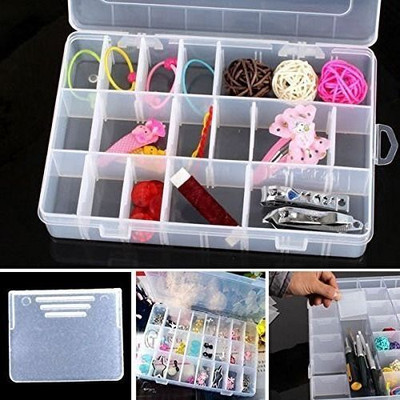HANSHIKA ENTERPRISES 5 Compartments Plastic Jewellery::Makeup::Multi Purpose(Transparent)