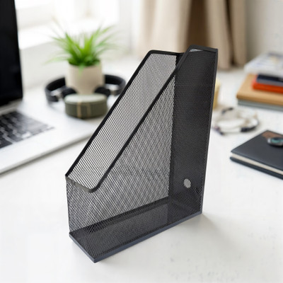 stor 1 Compartments Metal Desk Organiser(Ash Gray)