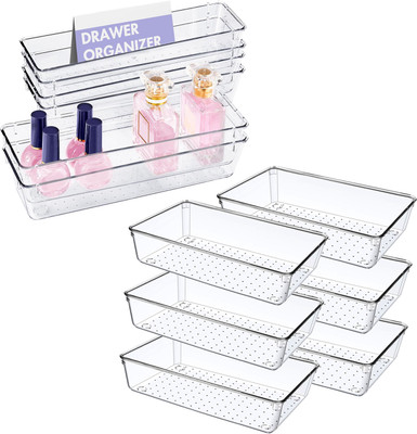 KUBER INDUSTRIES 12 Compartments Acrylic Desk Organizers(Transparent)