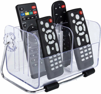 labh 4 Compartments Acrylic Remote Holder(Clear)