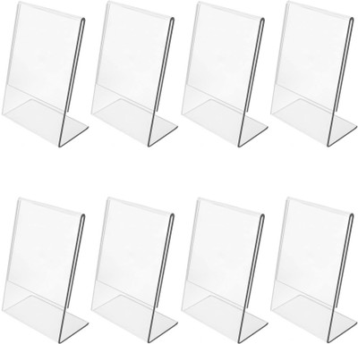 CPI 8 Compartments Acrylic Display Stand Paper Holder QR Code Scanner Stand for Shop Table 6'x4' A6, 8pcs(Transparent, Clear)
