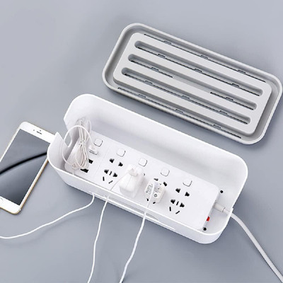 JSS 1 Compartments Plastic Cabel Management Box(White)