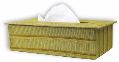 MerajCreatives 1 Compartments Green Fabric, Paper Tissue Holder Box in Fabric and Hard Board Tissue Box Holder(Green)