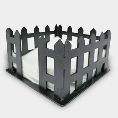 WallDaddy 1 Compartments Wood Tissue Paper Stand(Black)