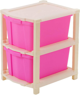Pinkwhale 2 Compartments Plastic Modular Drawer(Pink)