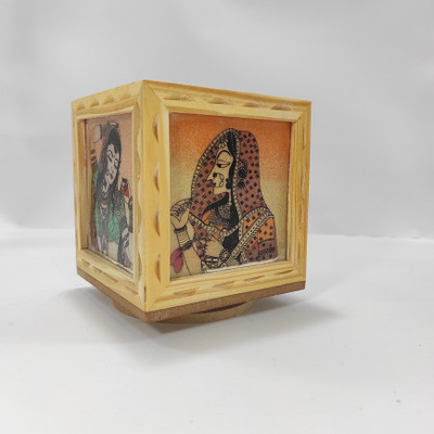 HM Handicrafts 3 Compartments Woode, Glass Gems Stone Painted(Multicolor)
