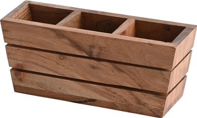 HN 3 Compartments ACACIA WOOD Caddy(Brown)